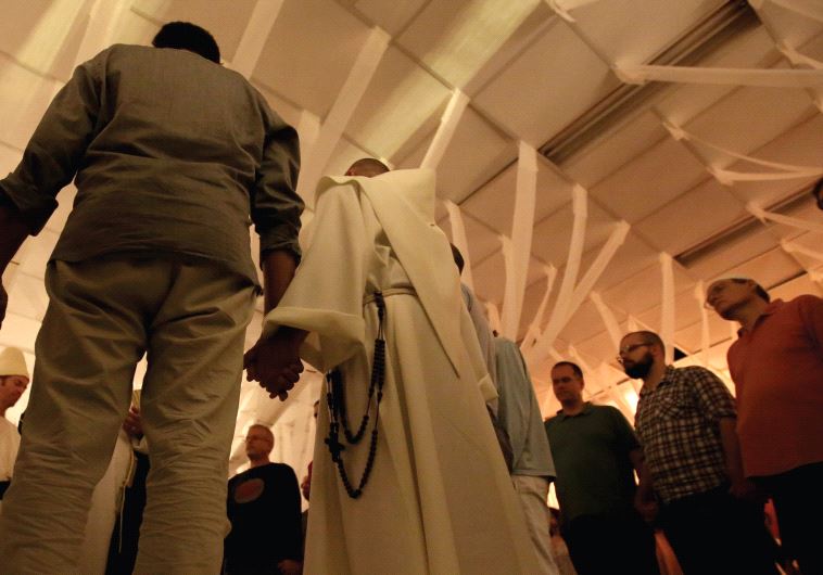 Mekudeshet festival goers participate in a meeting called ‘A Shared House of Prayer for All Believers’
