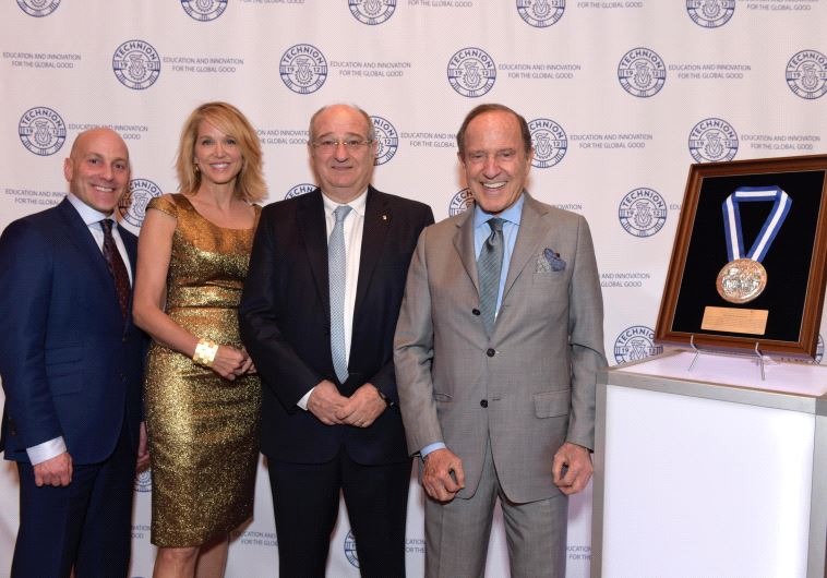 Presentation of the Technion Medal to Mortimer B. Zuckerman in recognition of his  vision for creating the Zuckerman STEM Leadership Program.L-R: Jeff Richard, CEO  of the American Technion Society; Paula Zahn, Award-winning Journalist; Professor  Peretz Lavie, President of the Technion, Mortimer B.