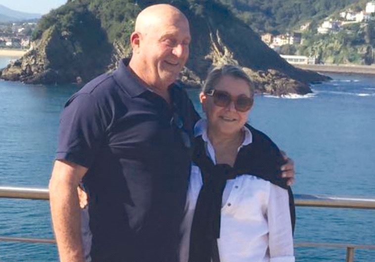 Nitza on vacation with her late husband, Avraham Goldman