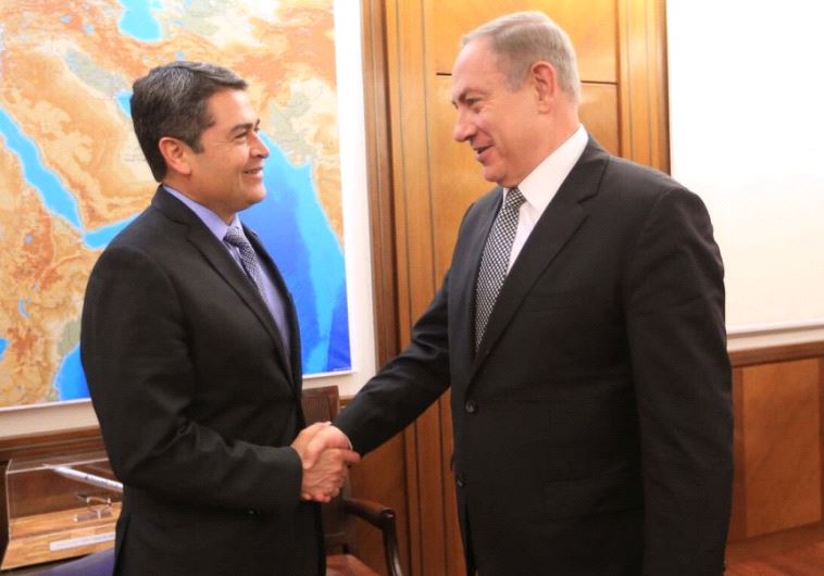 Honduras President Juan Orlando Hernández and Prime Minster Benjamin Netanyahu 