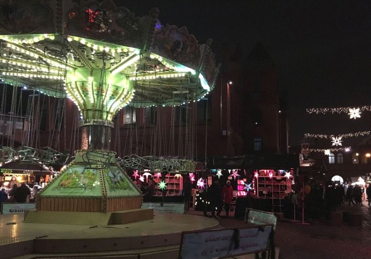 Disused playground at the Kulturbrauerei Christmas market in Berlin, the day after the attack.