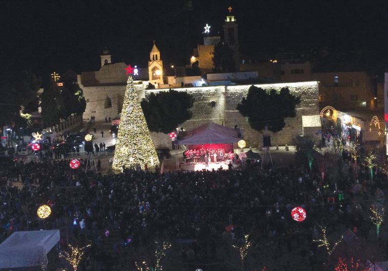 MANGER SQUARE in Bethlehem sparkles last night with the celebration of Christmas Eve.