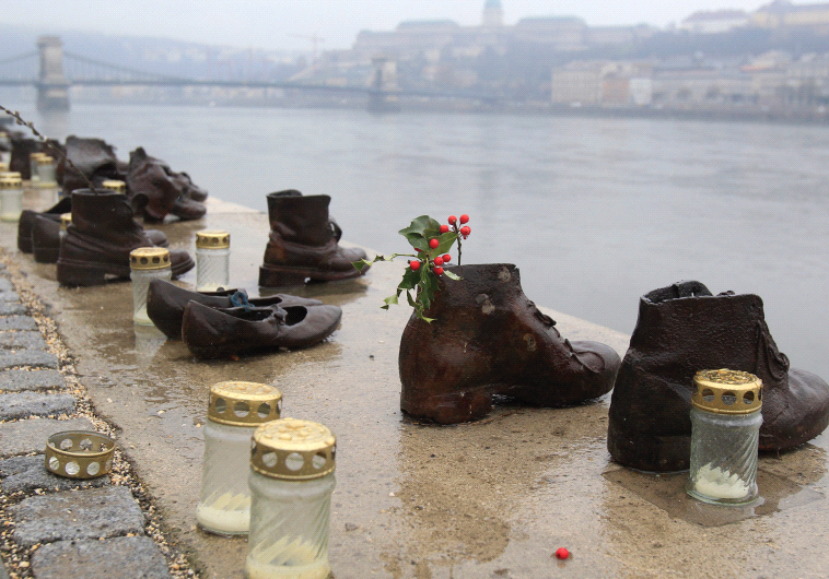 A WORLD War II memorial of Holocaust and Nazi crimes on the banks of the Danube River in Budapest.