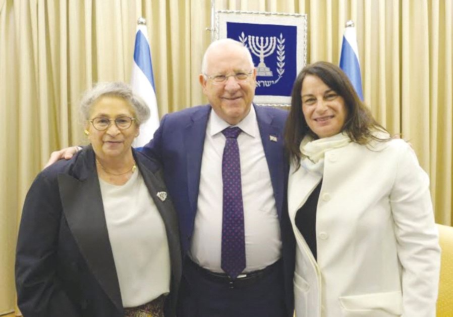 PRESIDENT REUVEN RIVLIN and his wife, Nechama (left), with Rona Ramon.