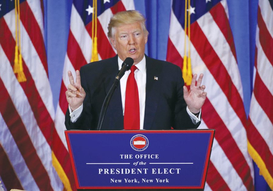 PRESIDENT-ELECT Donald Trump speaks at Trump Tower in Manhattan on Wednesday. Trump will become the White House's 44th resident next Friday.