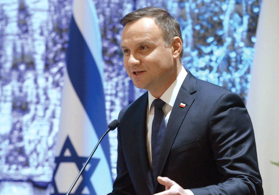 POLAND’S PRESIDENT Andrzej Duda speaks at an event at the King David Hotel in Jerusalem