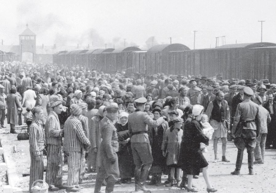 Selection taking place upon arrival at the Auschwitz-Birkenau death camp