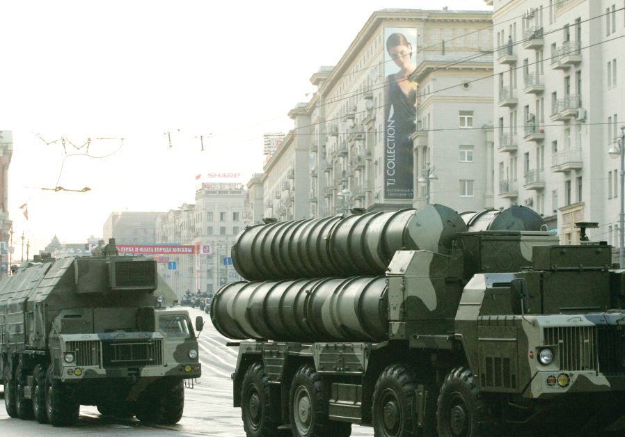 The Russian S-300 anti-missile rocket system moves along a central street during a rehearsal for a military parade in Moscow in 2009