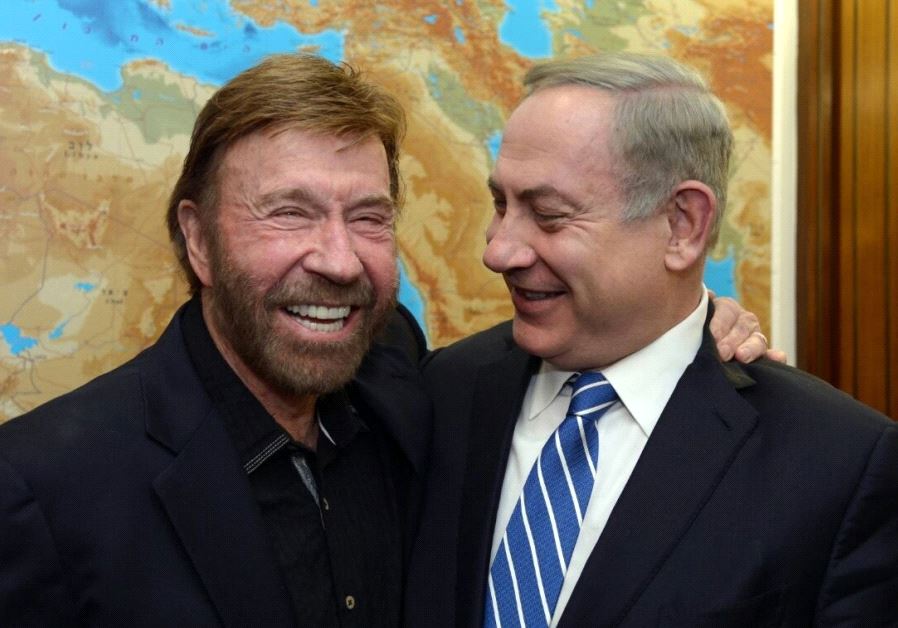 Benjamin Netanyahu and Chuck Norris 