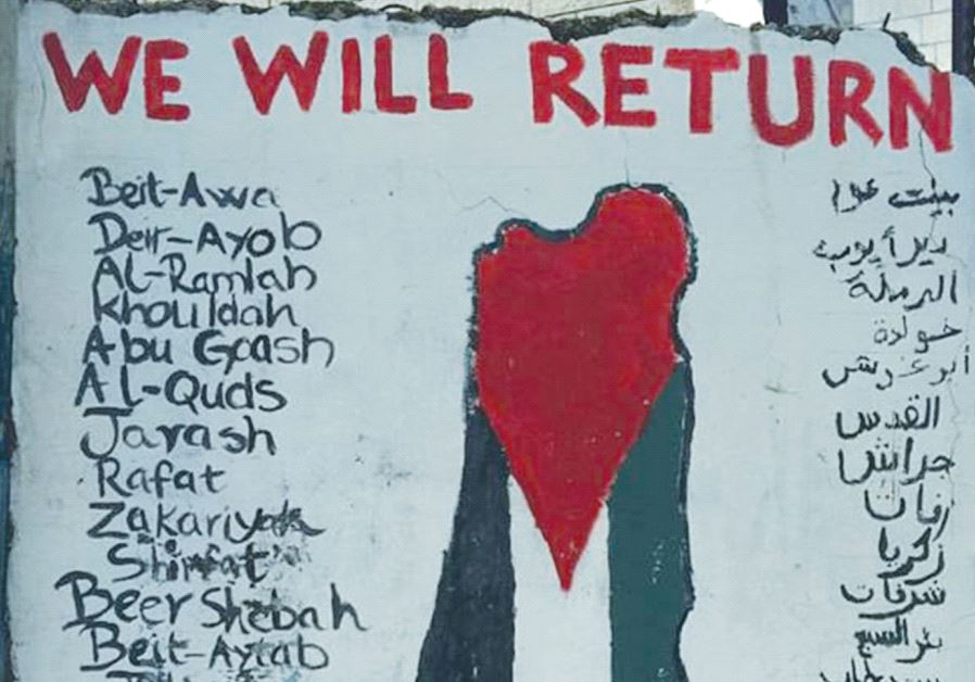 GRAFFITI REPORTEDLY seen in a Palestinian refugee camp advocates a very different ‘one-state solution’ 