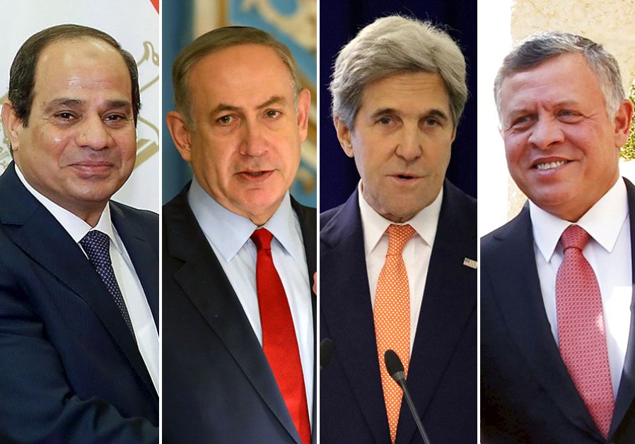 Sisi, Netanyahu, Kerry and Abdullah