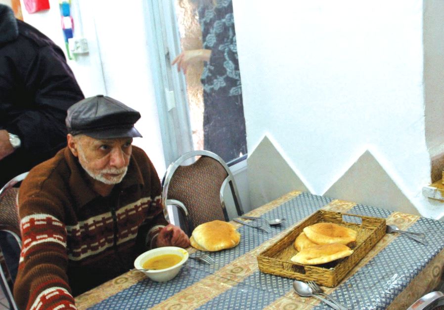 Bread is served at a soup kitchen in central Israel