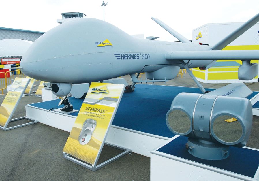 AN ELBIT SYSTEMS Hermes 900 medium-size, multi-payload drone is exhibited at the Singapore Airshow last week.
