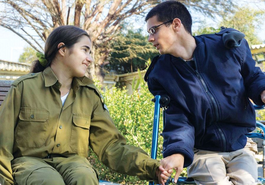 Special in Uniform recruit Omer, seen at the Palmahim Air Force base with his friend Gil Lahana.