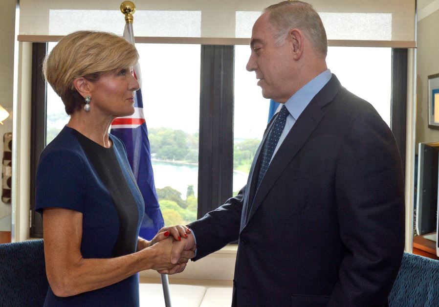 Benjamin Netanyahu meeting with Australia's Julie Bishop in February 27
