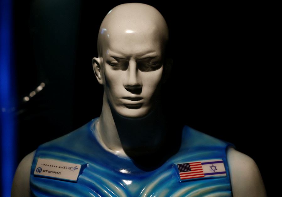 A sculpture of a man wearing Stemrad's new protective vest, Astrorad, is seen at an exhibit at Madatech, National Museum of Science Technology and Space in Haifa, Israel February 23, 2017. Picture taken February 23, 2017