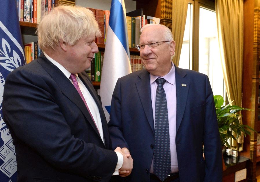 President Rivlin meets UK Foreign Secretary Boris Johnson