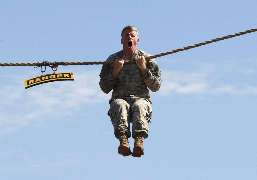 A US ARMY RANGER shows off his skills at Fort Benning, Georgia. ‘US forces, along with the local Syrian forces, cannot afford to lose the close fight on the ground,’ writes the author