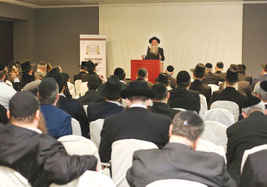 PARTICIPANTS AT THE Rabbinical Center of Europe conference listen as to a speaker address the organization’s 16th annual gathering this week in Pomezia, Italy.