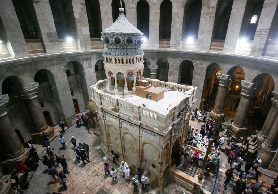 A ceremony held at the Holy Sepulchre after restoration