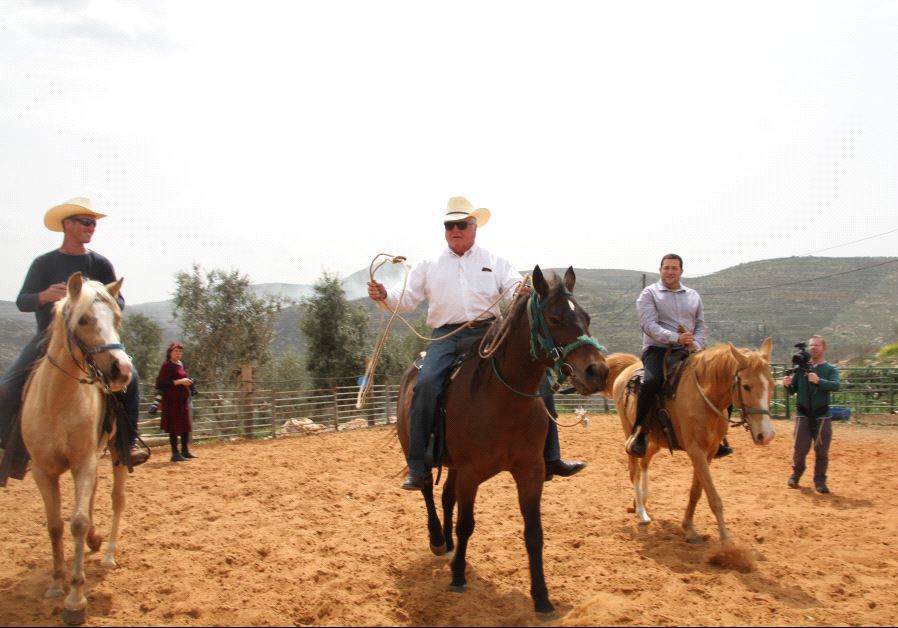 Republican Texas Trade Commissioner Sid Miller and Samaria Regional Council head Yossi Dagan