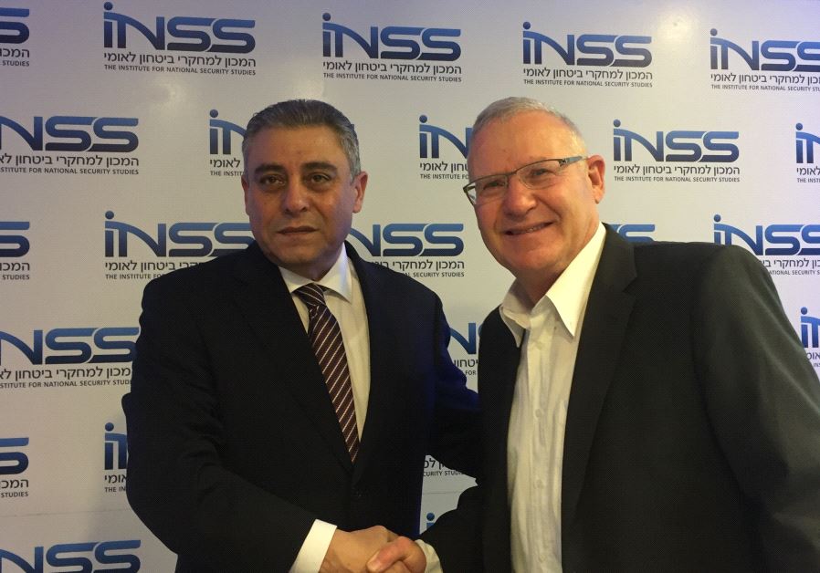 Egyptian Ambassordor Hazem Khairat With INSS' Amos Yadlin