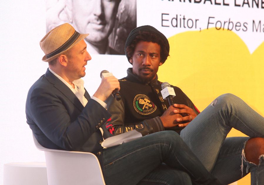 Forbes Editor Randall Lane with Amar'e Stoudemire.