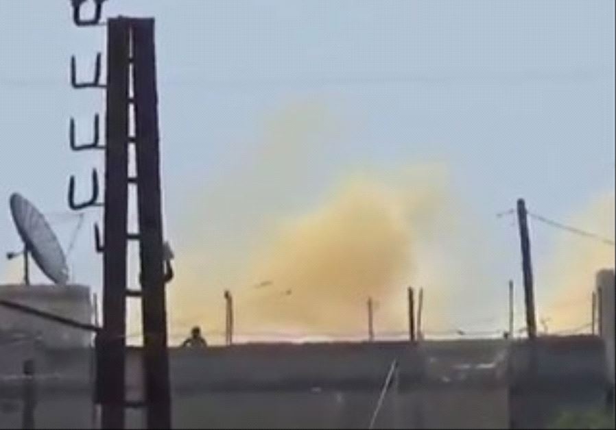 Gas cloud in the city of Hama, Syria 4/6/2017