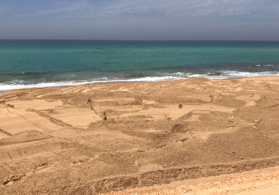A section of the Nahariya beach following cleanup.