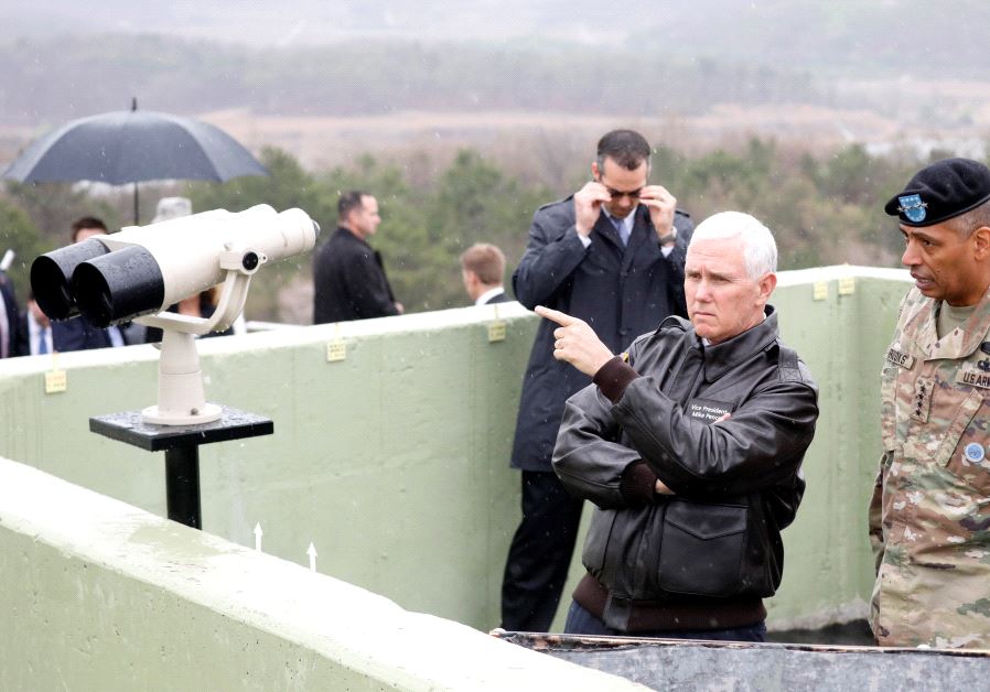 US VP Mike Pence at the DMZ.