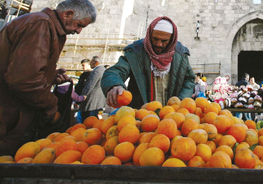 Fruits and vegtables in a Jerusalem market