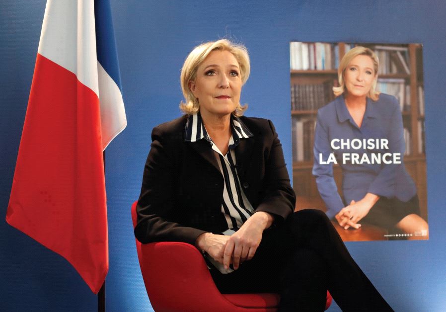 MARINE LE PEN, French National Front (FN) candidate for the 2017 presidential election, speaks during an interview over the weekend