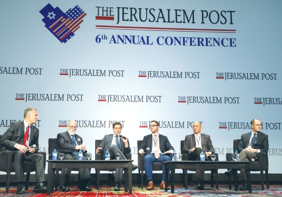 PARTICIPANTS IN THE conference economic panel (from left): Yaky Yanay, CEO & president of Pluristem Therapeutics; Prof. Isaac Ben-Israel, member of EMET Prize Award Committee; Bini Zomer, Israel country manager, Noble Energy; moderator Dr. Efraim Chalamish; Nissim Zioni ,founder & CEO of Pitchon-Lev