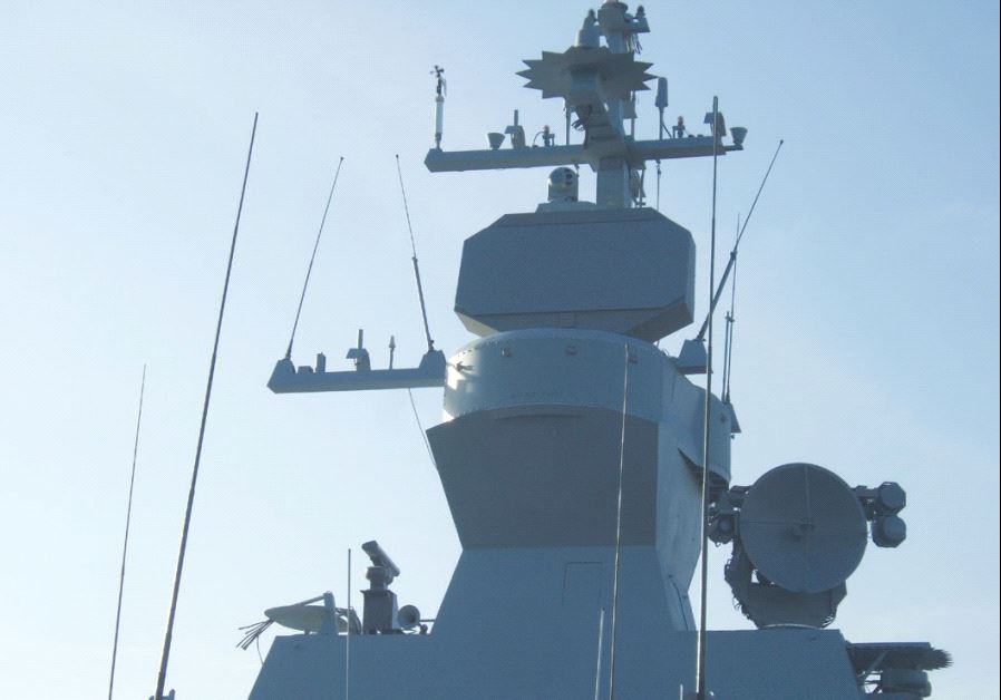 ALPHA RADAR is seen on an Israel Navy Sa’ar-4.5 missile ship