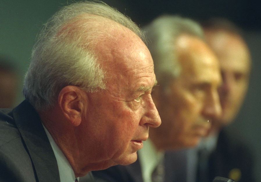 Yitzhak Rabin and Shimon Peres in 1994