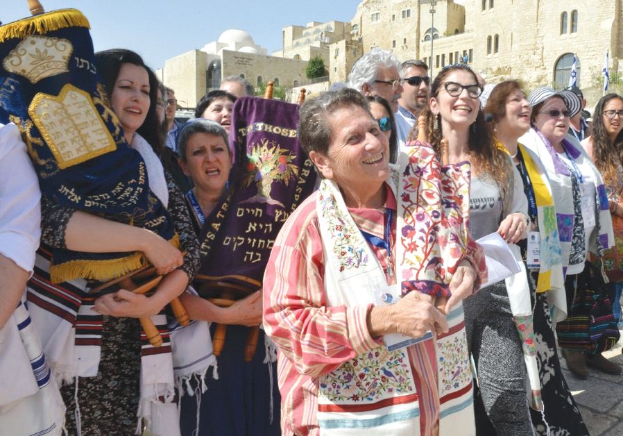 MEMBERS OF THE World Union for Progressive Judaism pray in the Western Wall plaza