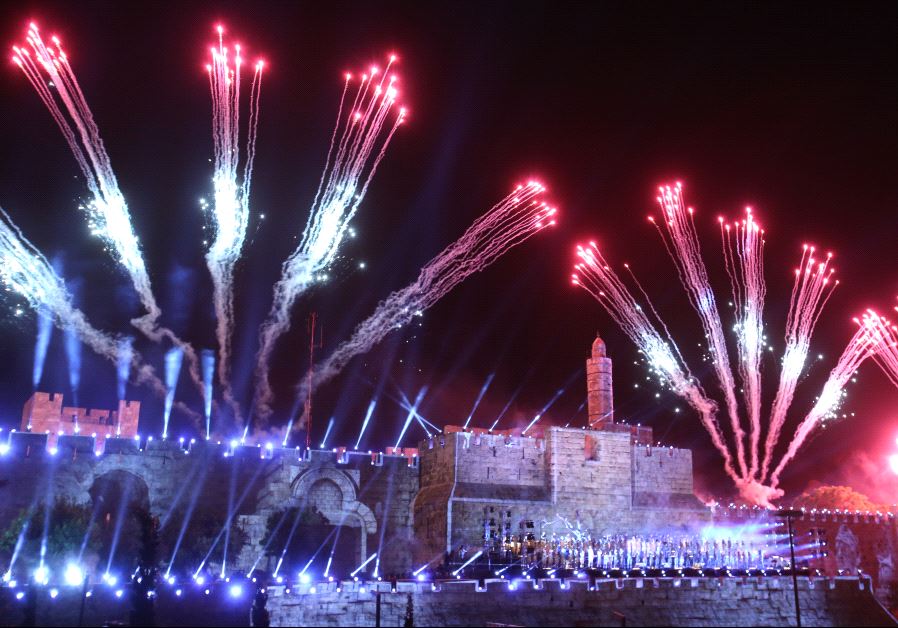 Fireworks over Jerusalem's Old City May 21, 2017