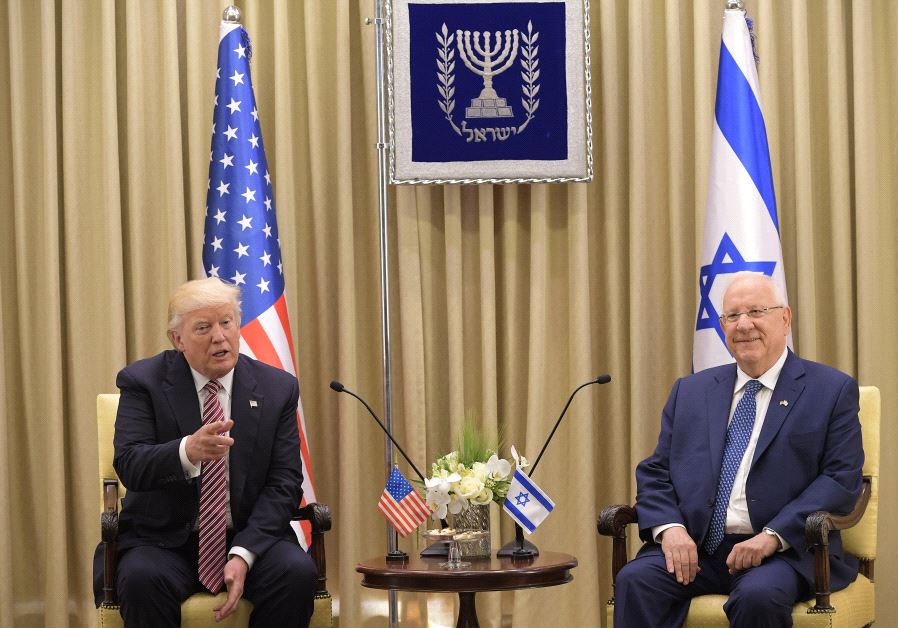US President Donald Trump meets with Israel's President Reuven Rivlin at the President's Residence in Jerusalem on May 22, 2017