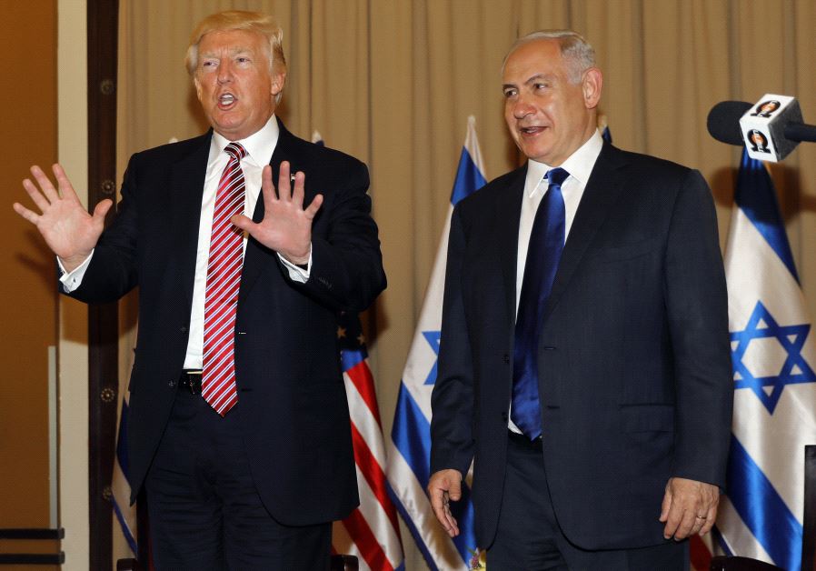 Israel's Prime Minister Benjamin Netanyahu (R) and US President Donald Trump speak with the press in Jerusalem on May 22, 2017.