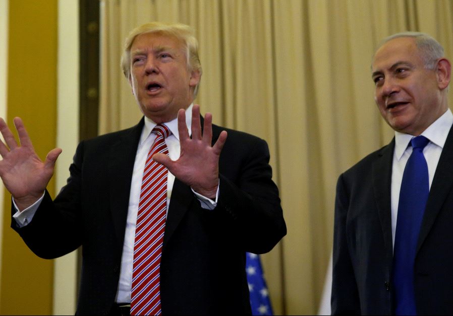 U.S. President Donald Trump (L) and Israel's Prime Minister Benjamin Netanyahu speak to reporters before their meeting at the King David Hotel in Jerusalem May 22, 2017.