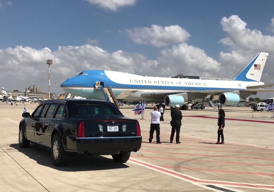 Airfore One preparing to take off from Ben Gurion Airport