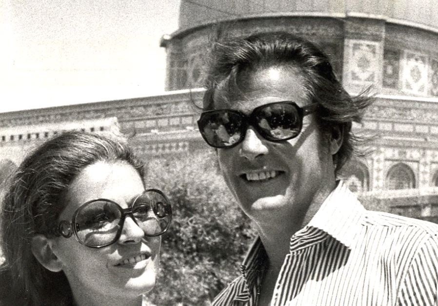 ROGER MOORE and his third wife, Luisa Mattioli, visit the Dome of the Rock in Jerusalem in 1972