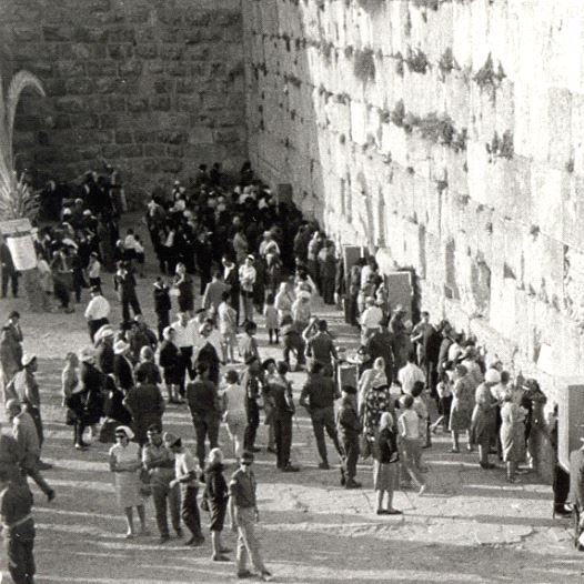 Israelis visit the Western Wall in 1967 after its opening to the public following the Six Day War