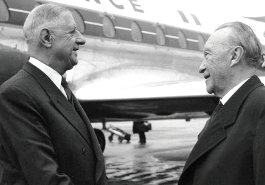 FRANCE’S LATE president Charles de Gaulle meets with the late German leader, Konrad Adenauer, in 1961.