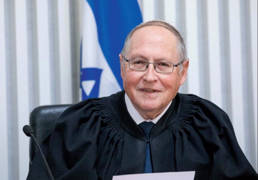 JUSTICE ELYAKIM RUBINSTEIN at his retirement ceremony at the High Court in Jerusalem