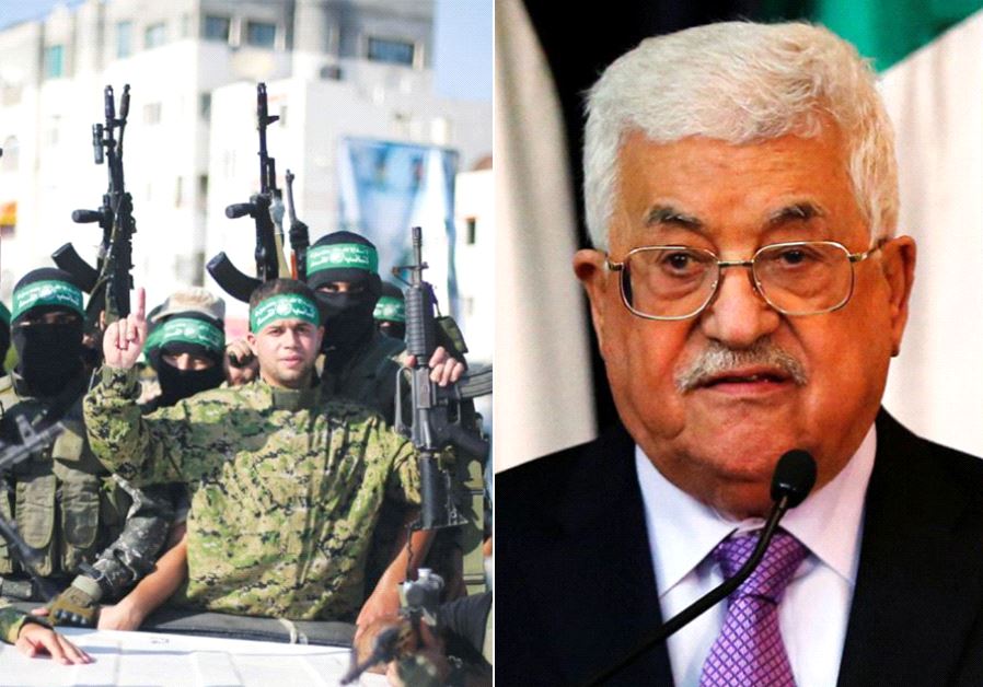 Hamas members and Abbas