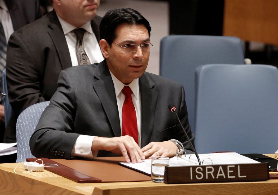 Israeli Ambassador to the United Nations Danny Danon addresses the Security Council.