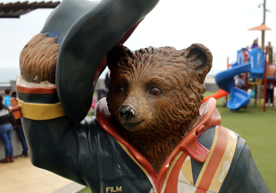 Paddington Bear statue in Lima, Peru