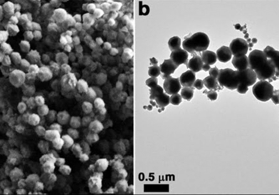 SEM images at different magnification of core–shell Pb@GaS nanoparticles produced by solar ablation.