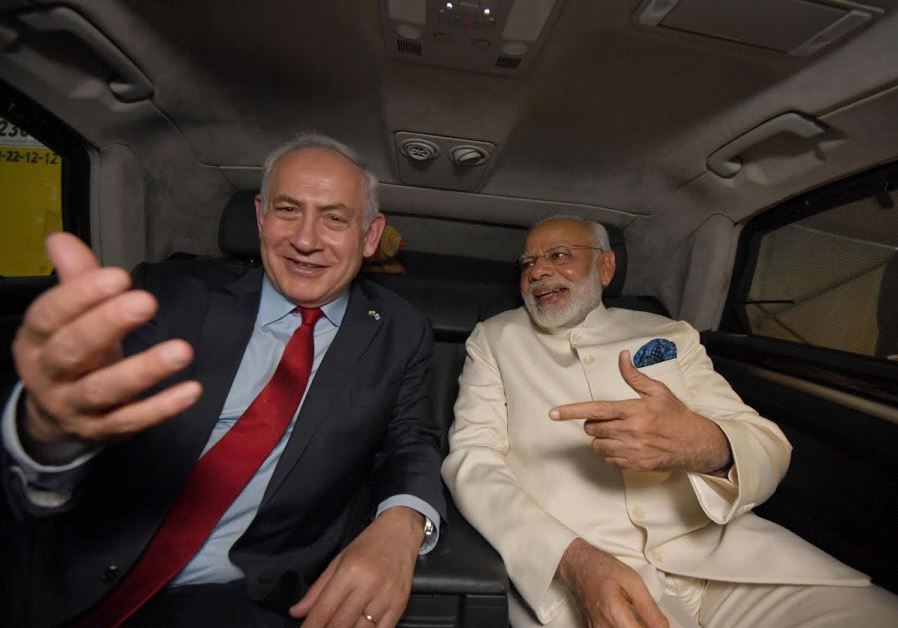 Indian Prime Minister Narendra Modi upon his arrival in Israel, July 4, 2017